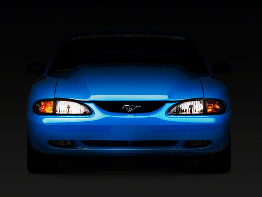 Raxiom Axial Series Cobra Style Headlights; Black Housing; Clear Lens (94-98 Mustang)