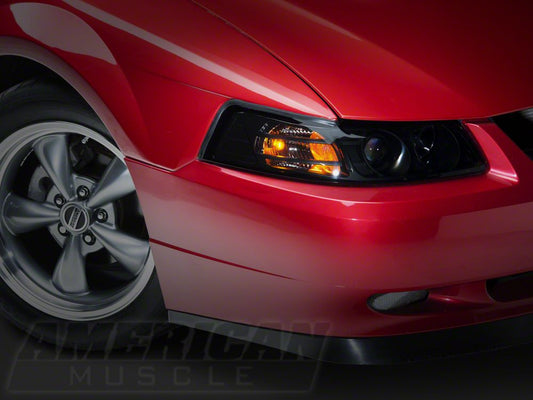 Raxiom Axial Series Projector Headlights and Black LED Tail Lights; Smoked (99-04 Mustang, Excluding Cobra)