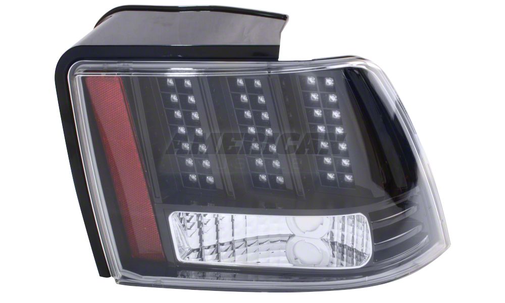 Raxiom Axial Series Projector Headlights and Black LED Tail Lights; Smoked (99-04 Mustang, Excluding Cobra)
