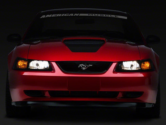 Raxiom Axial Series OE Style Headlights; Black Housing; Smoked Lens (99-04 Mustang)