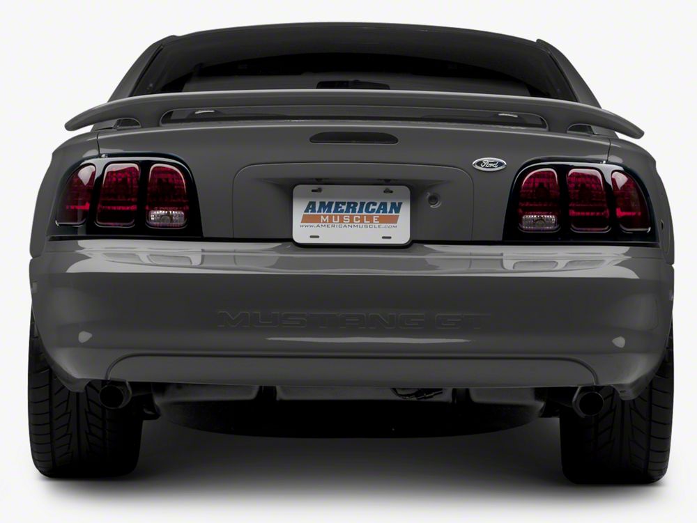 Raxiom Tail Lights; Black Housing; Smoked Lens (96-98 Mustang)