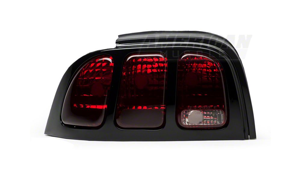 Raxiom Tail Lights; Black Housing; Smoked Lens (96-98 Mustang)