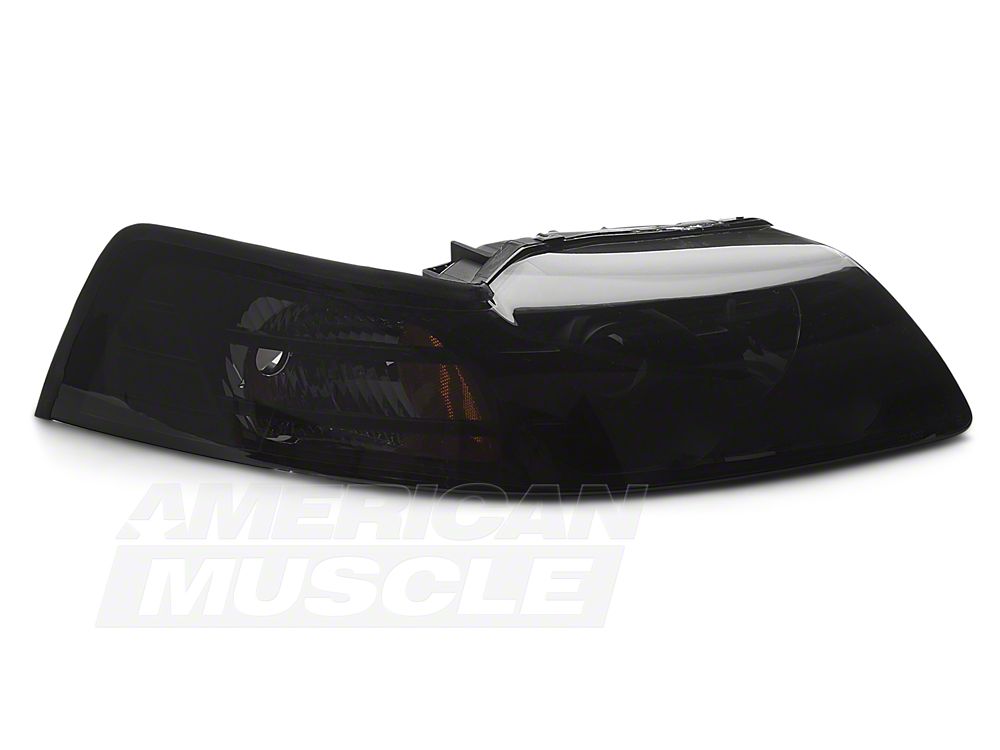 Raxiom Axial Series Projector Headlights; Black Housing; Smoked Lens (99-04 Mustang)
