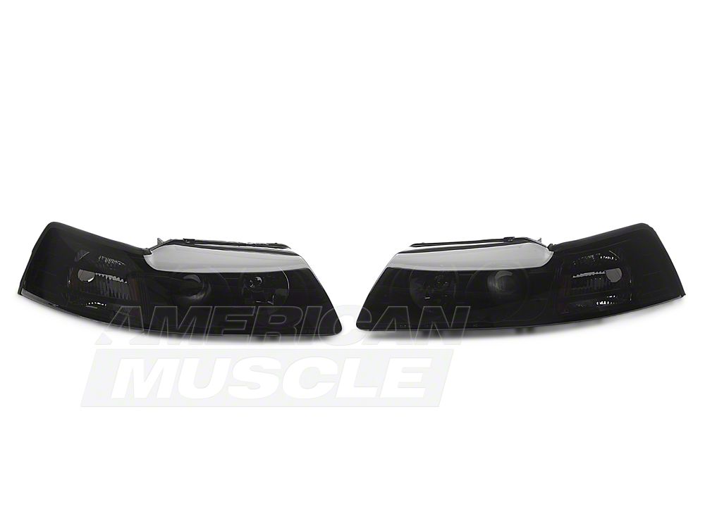 Raxiom Axial Series Projector Headlights; Black Housing; Smoked Lens (99-04 Mustang)