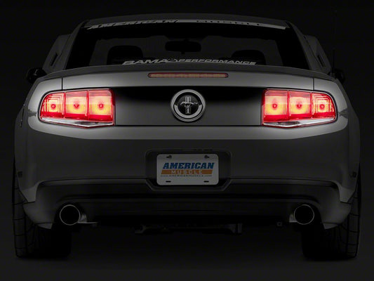 Raxiom Aero Tail Lights; Black Housing; Smoked Lens (10-12 Mustang)