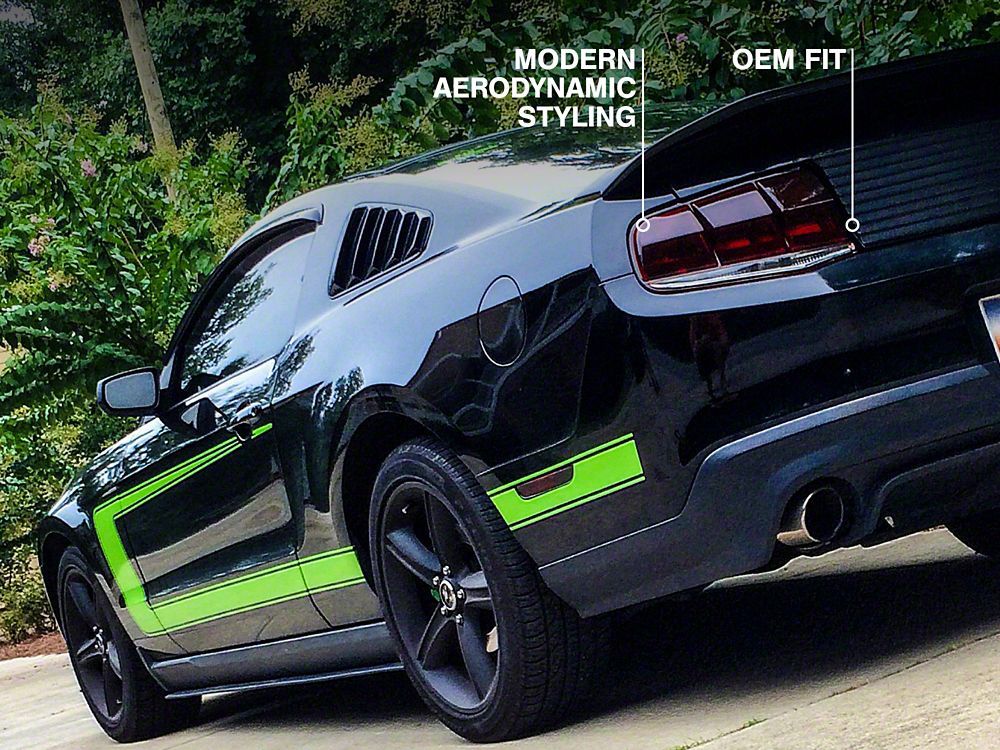 Raxiom Aero Tail Lights; Black Housing; Smoked Lens (10-12 Mustang)