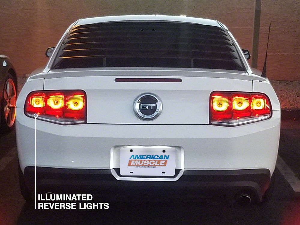 Raxiom Aero Tail Lights; Black Housing; Smoked Lens (10-12 Mustang)
