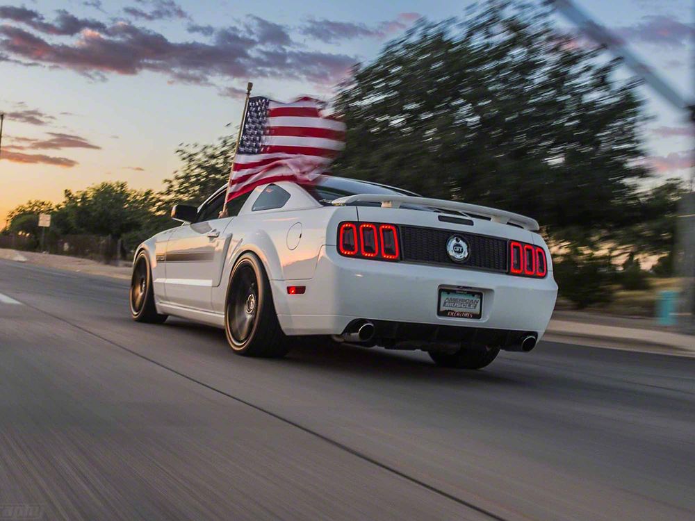 Raxiom Gen5 Tail Lights; Black Housing; Smoked Lens (05-09 Mustang)