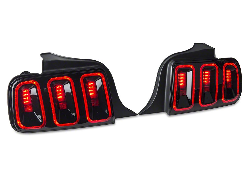 Raxiom Gen5 Tail Lights; Black Housing; Smoked Lens (05-09 Mustang)