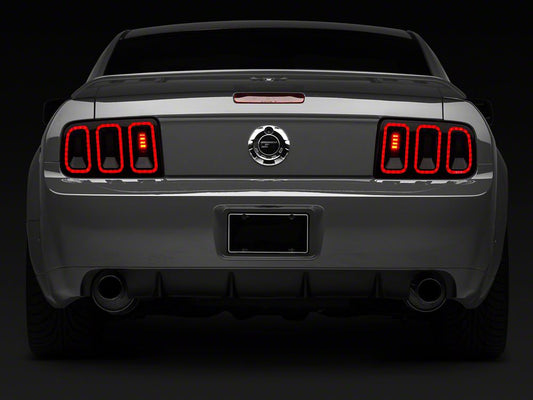 Raxiom Gen5 Tail Lights; Black Housing; Smoked Lens (05-09 Mustang)