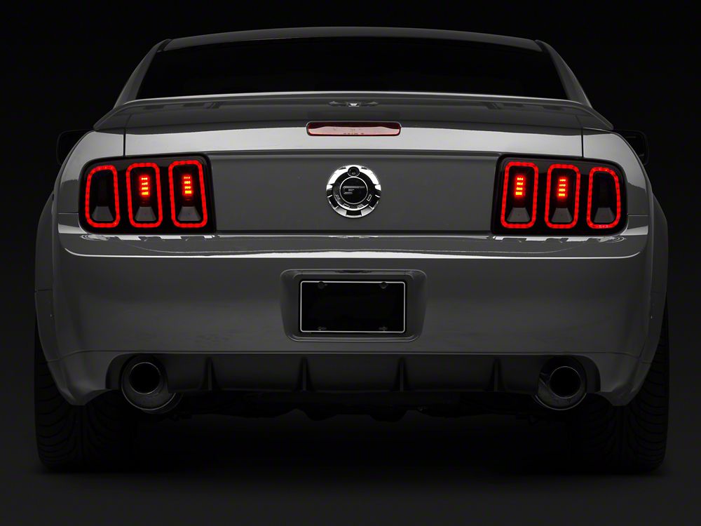 Raxiom Gen5 Tail Lights; Black Housing; Smoked Lens (05-09 Mustang)