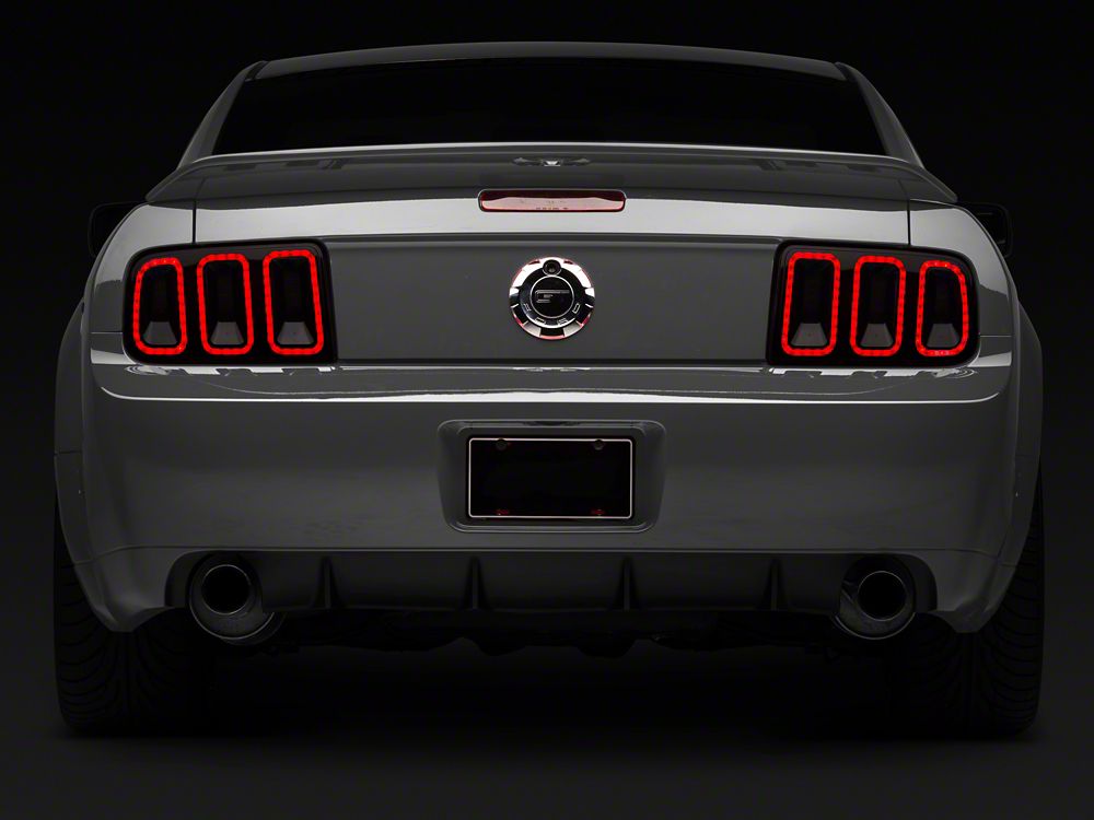 Raxiom Gen5 Tail Lights; Black Housing; Smoked Lens (05-09 Mustang)