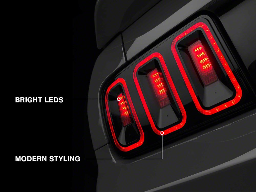 Raxiom Gen5 Tail Lights; Black Housing; Smoked Lens (05-09 Mustang)