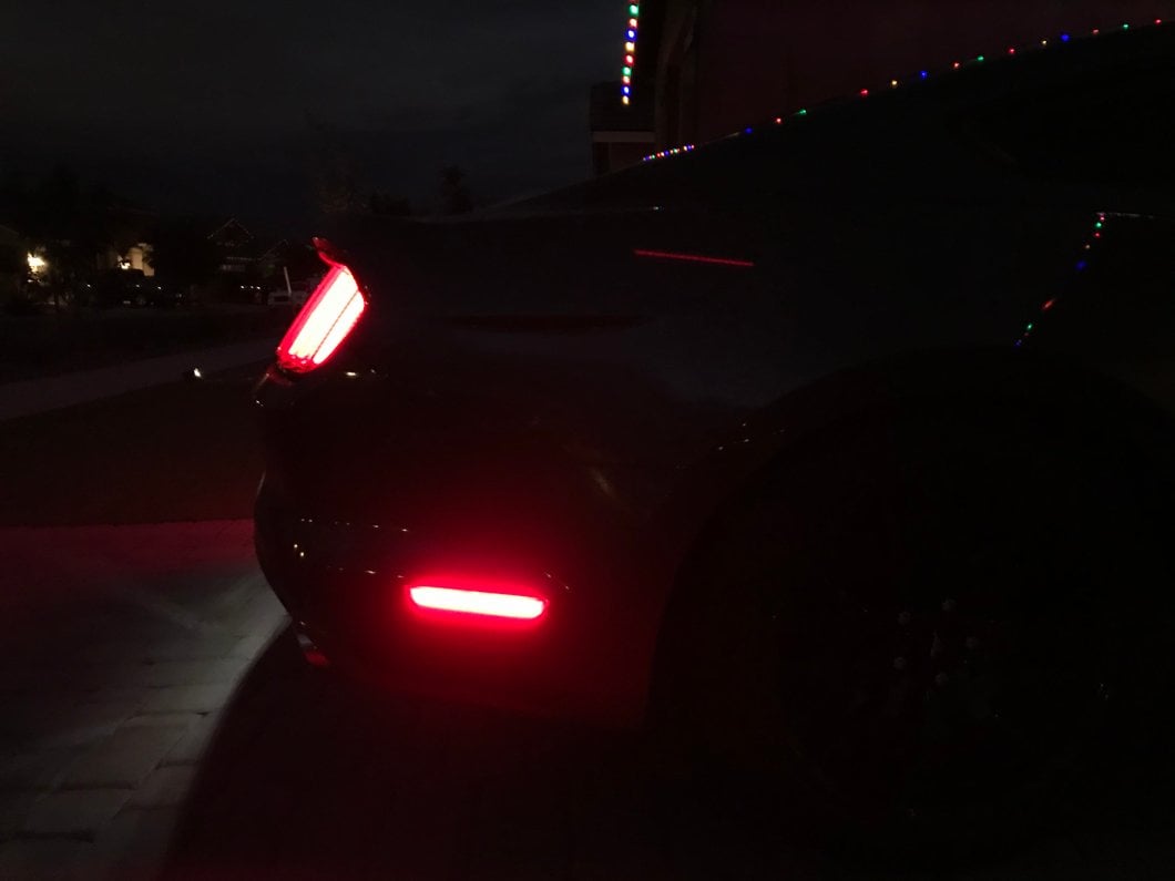 Raxiom Axial Series LED Side Marker Lights; Rear; Red (15-23 Mustang)