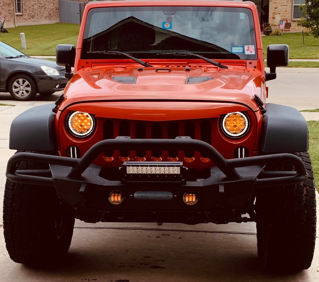 Raxiom Axial Series Tri-Bar LED Fog Lights; Amber (07-25 Jeep Wrangler JK & JL)