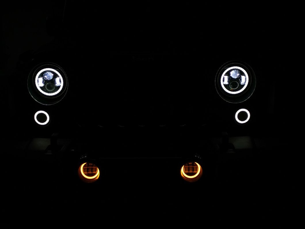 Raxiom Axial Series Halo LED Fog Lights; Amber (07-25 Jeep Wrangler JK & JL)