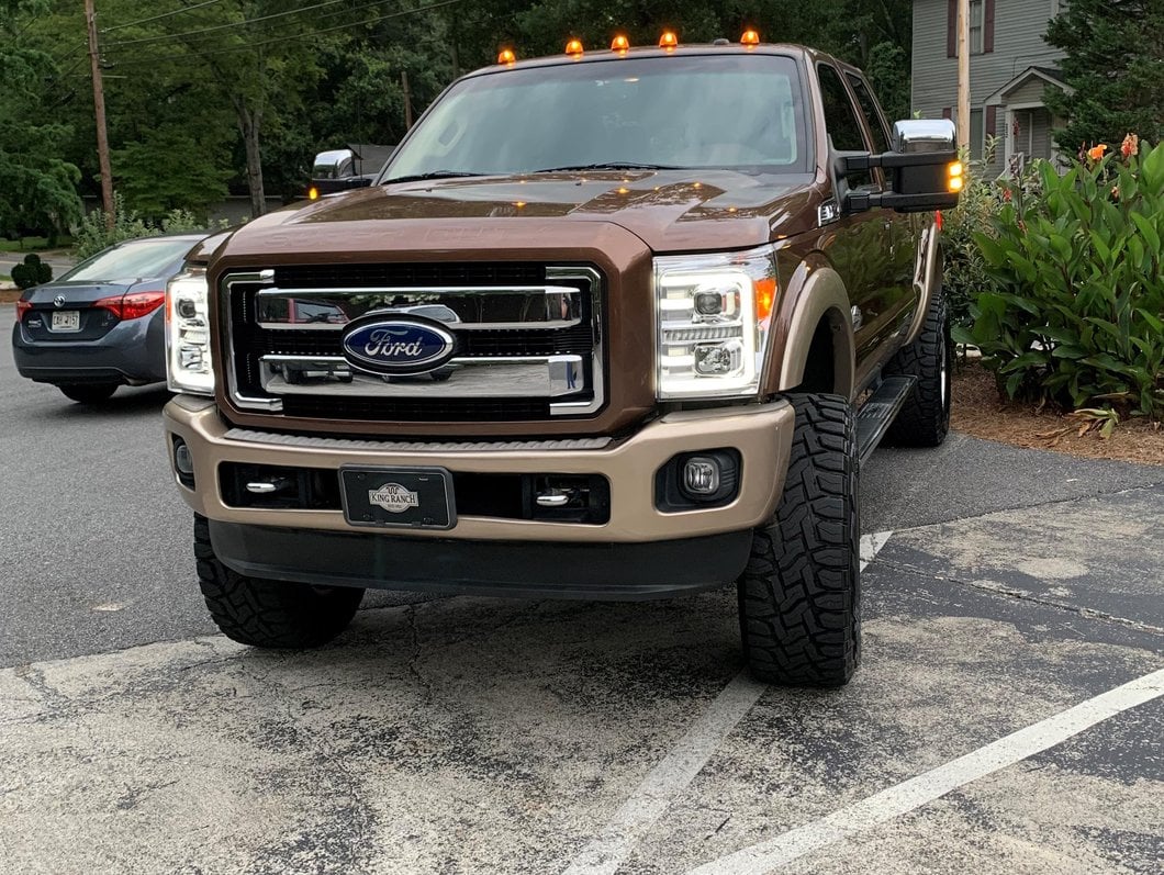 Raxiom LED Projector Headlights with Switchback Turn Signals; Chrome Housing; Clear Lens (11-16 F-250 Super Duty)