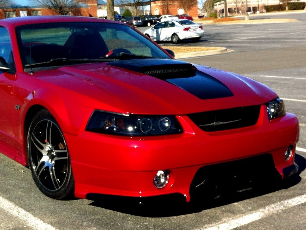 Raxiom Dual LED Halo Projector Headlights; Black Housing; Smoked Lens (99-04 Mustang)