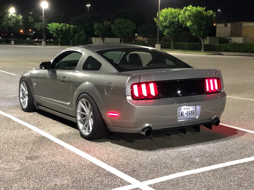Raxiom Vector V2 LED Tail Lights; Black Housing; Smoked Lens (05-09 Mustang)