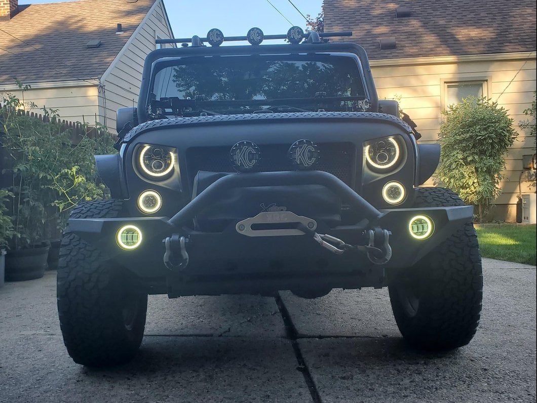 Raxiom Axial Series Halo LED Fog Lights; White (07-25 Jeep Wrangler JK & JL)