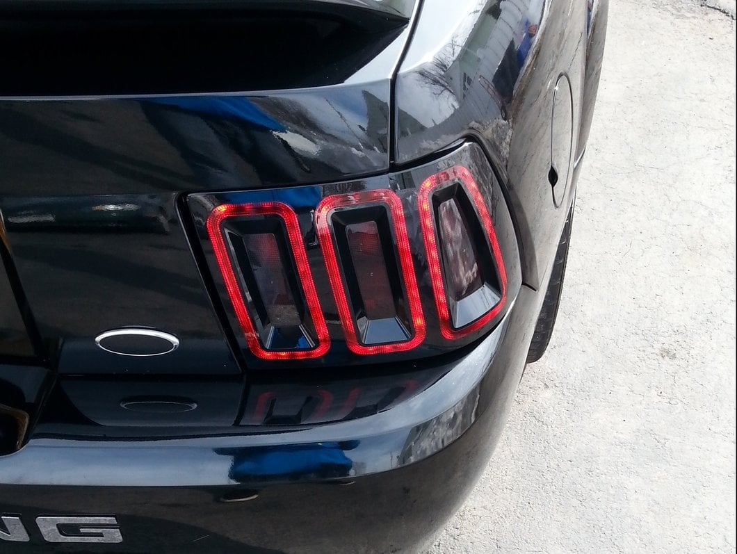 Raxiom Icon LED Tail Lights; Black Housing; Smoked Lens (99-04 Mustang, Excluding 99-01 Cobra)