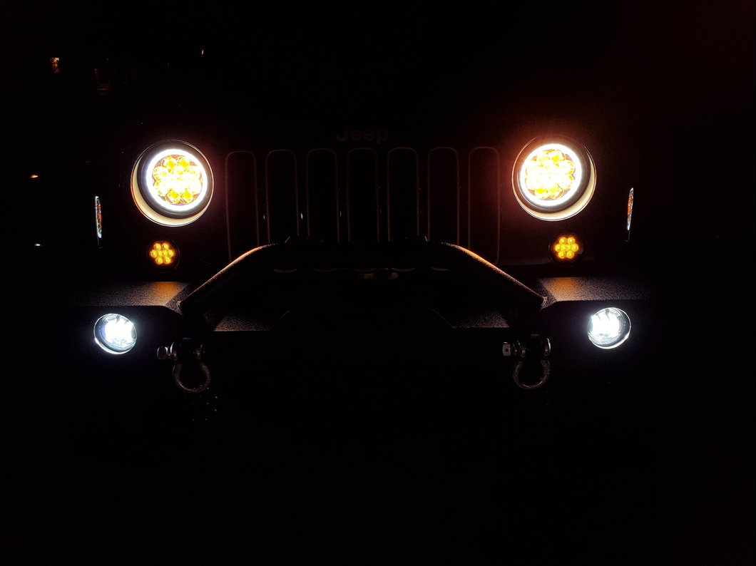 Raxiom Axial Series Tri-Bar LED Fog Lights; White (07-25 Jeep Wrangler JK & JL)