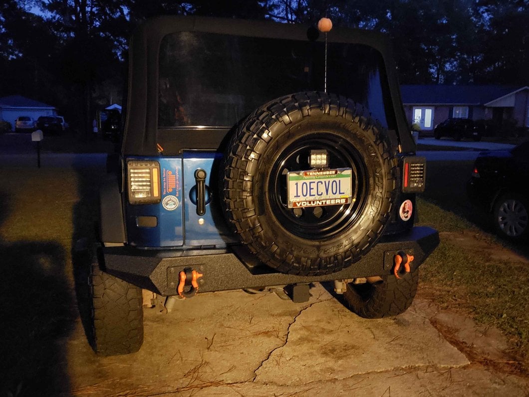 Raxiom Axial Series License Plate Bracket with LED Brake Light (07-18 Jeep Wrangler JK)