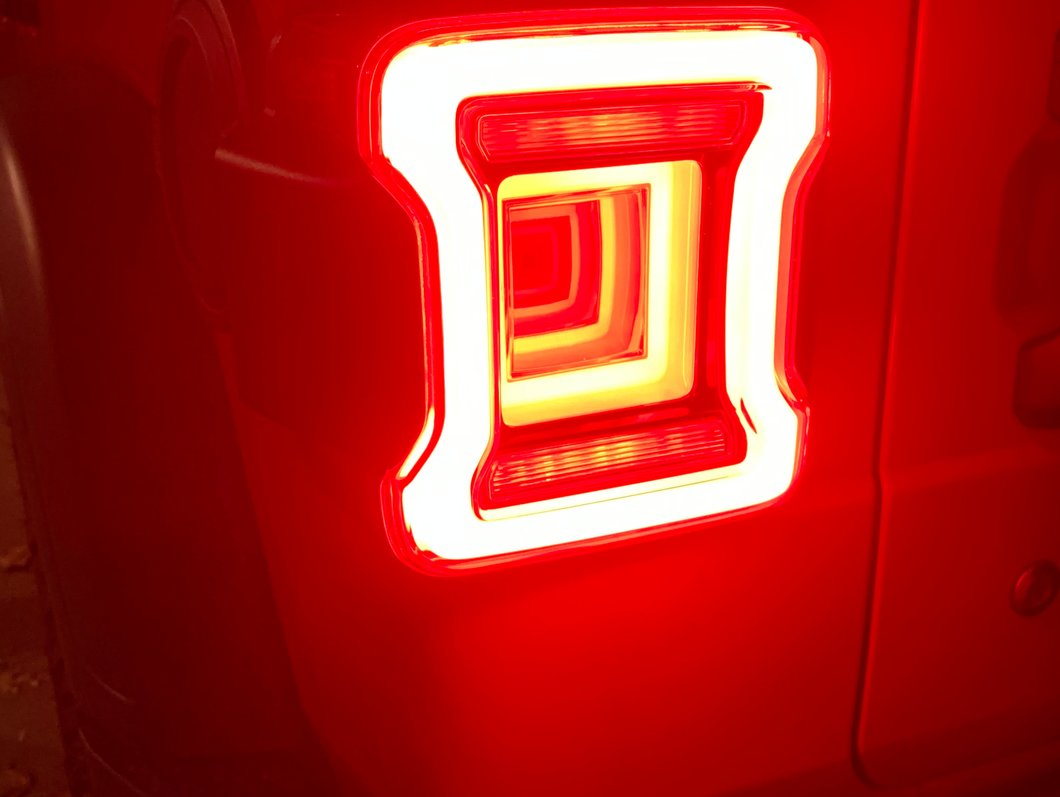 Raxiom Horizon LED Tail Lights; Black Housing; Red Lens (18-25 Jeep Wrangler JL)