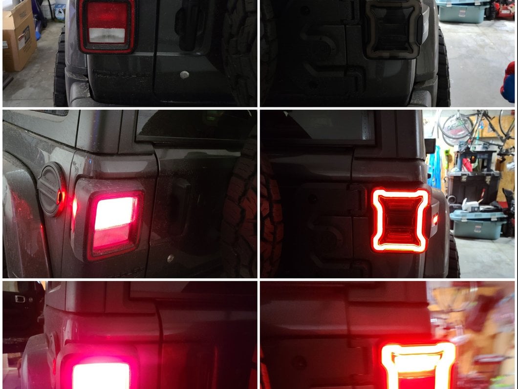 Raxiom LED Tail Lights; Black Housing; Smoked Lens (18-25 Jeep Wrangler JL w/ Factory Halogen Tail Lights & w/o Blind Spot Detection)