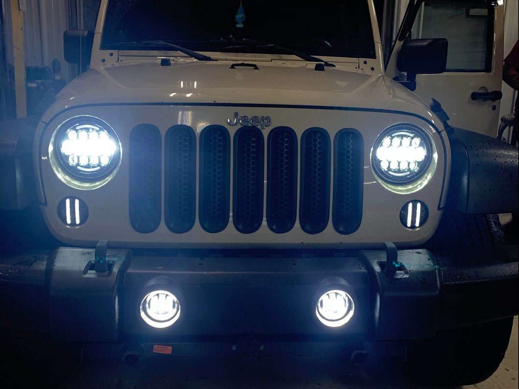 Raxiom Axial Series Halo LED Fog Lights; Amber (07-25 Jeep Wrangler JK & JL)