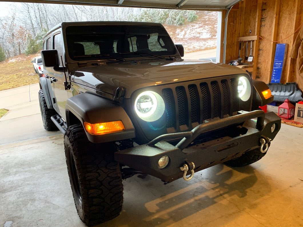 Raxiom Axial Series LED Headlights; Black Housing; Clear Lens (18-25 Jeep Wrangler JL)