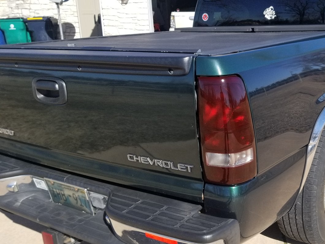 Raxiom Axial Series Tail Lights; Black Housing; Midnight Red Lens (99-02 Silverado 1500 Fleetside)