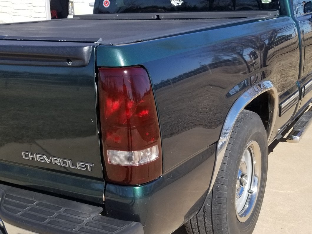 Raxiom Axial Series Tail Lights; Black Housing; Midnight Red Lens (99-02 Silverado 1500 Fleetside)