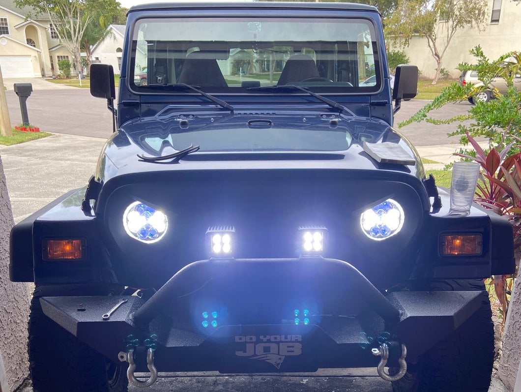 Raxiom 3-Inch Square 4-LED Off Road Light; Flood Beam (Universal; Some Adaptation May Be Required)