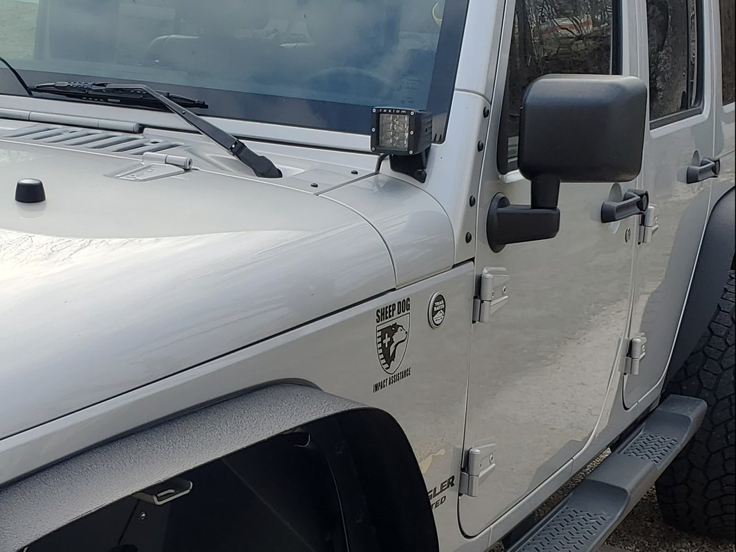 Raxiom Windshield Mounted Light Brackets (07-18 Jeep Wrangler JK)