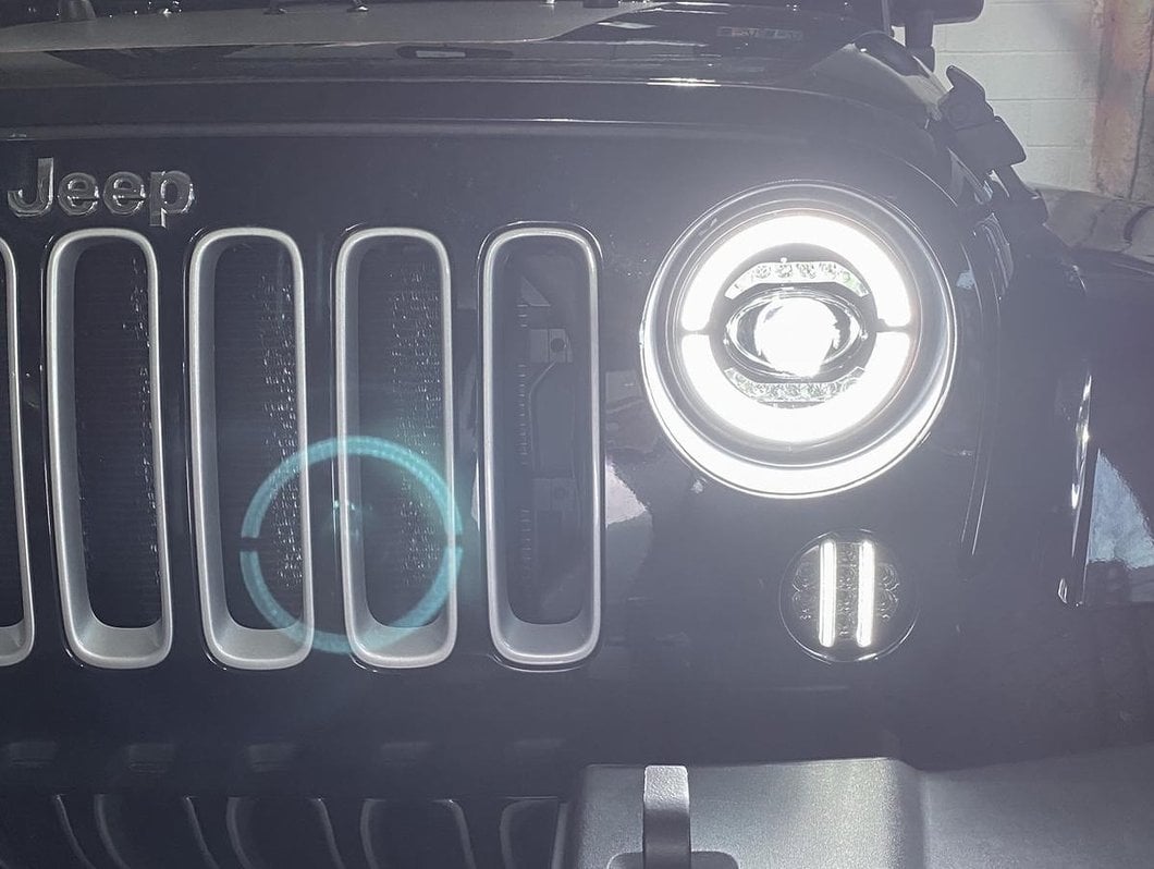 Raxiom Axial Series LED Headlights; Black Housing; Clear Lens (07-18 Jeep Wrangler JK)