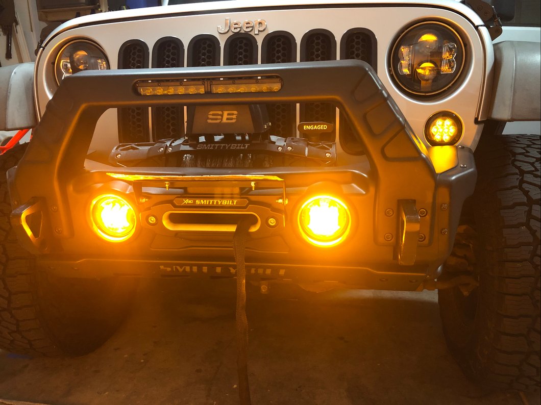 Raxiom Axial Series Tri-Bar LED Fog Lights; Amber (07-25 Jeep Wrangler JK & JL)