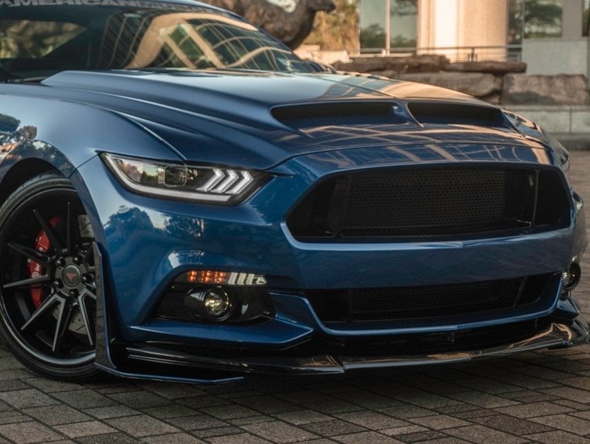 Raxiom LED Projector Headlights; Black Housing; Clear Lens (15-17 Mustang; 18-22 Mustang GT350, GT500)