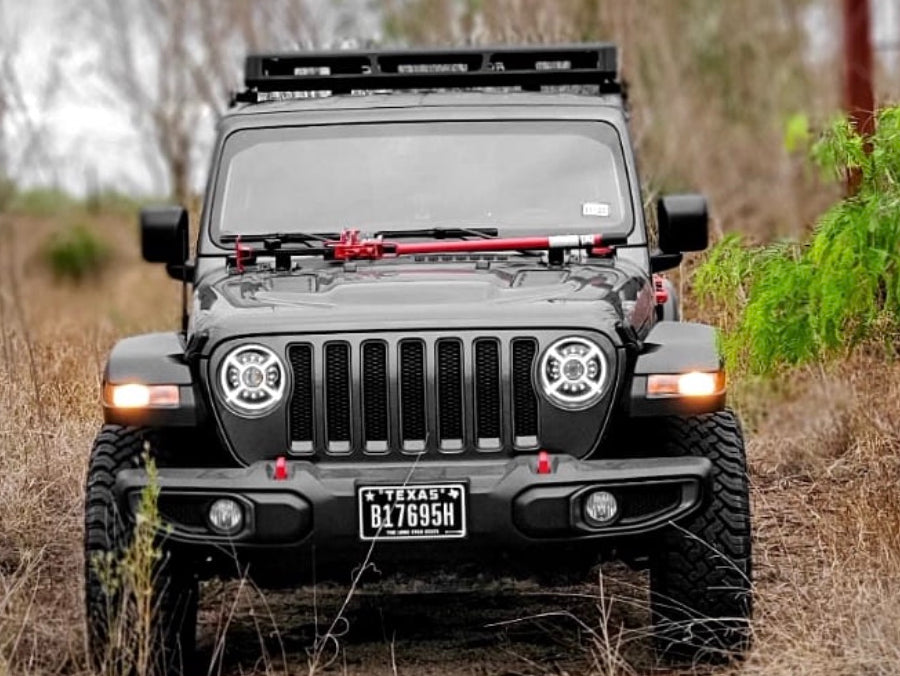 Raxiom 9-Inch LED Headlights with DRL and Halo; Black Housing; Clear Lens (18-25 Jeep Wrangler JL)