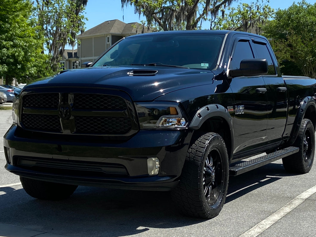 Raxiom LED Halo Projector Headlights; Black Housing; Clear Lens (09-18 RAM 1500 w/ Factory Halogen Non-Projector Headlights)