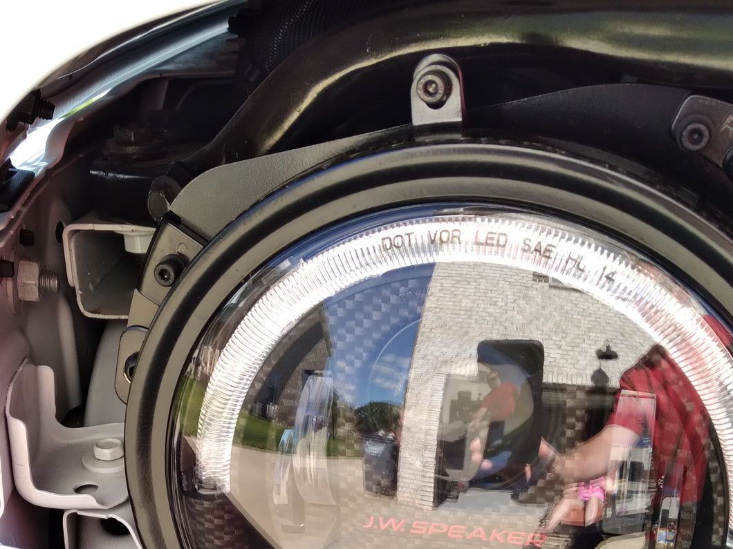 Raxiom 7-Inch Headlight Retro-Fit Kit with Harness; Black Housing; Clear Lens (18-25 Jeep Wrangler JL)