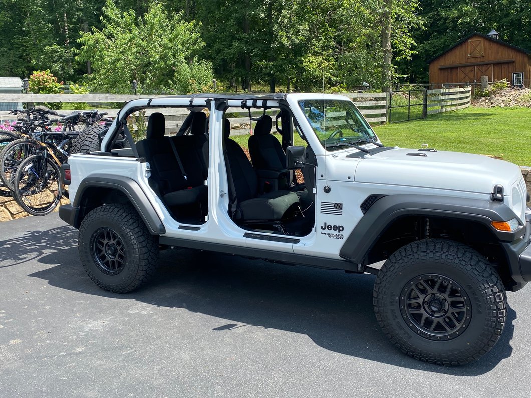 Raxiom Axial Series 7-Inch LED Headlights with Headlight Adapter; Black Housing; Clear Lens (18-25 Jeep Wrangler JL)