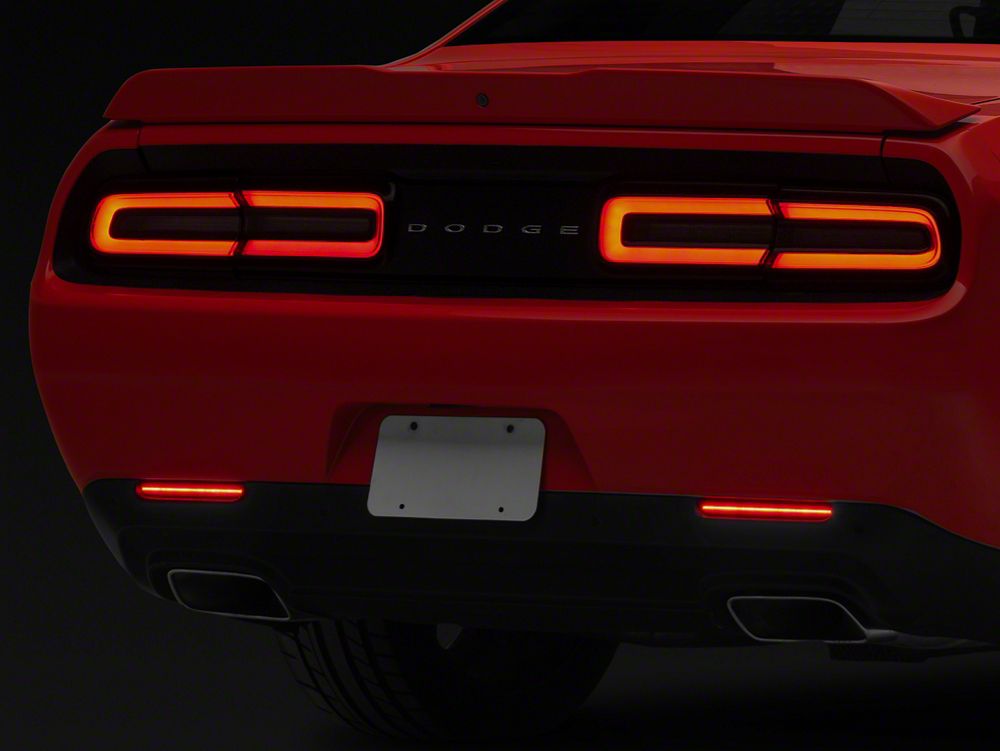 Raxiom Axial Series LED Rear Bumper Reflector Lamps; Smoked (15-23 Challenger)