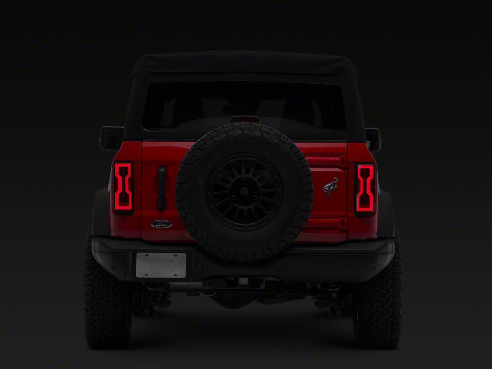 Raxiom Axial Series LED Tail Lights; Black Housing; Smoked Lens (21-25 Bronco w/ Factory Halogen Tail Lights)