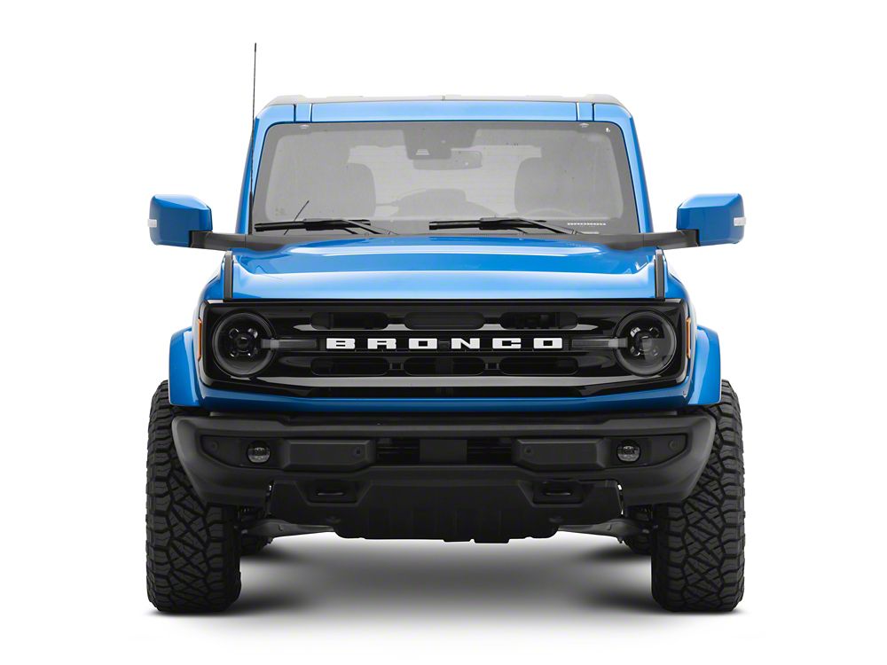Raxiom LED Halo Headlights with White Backlight; Black Housing; Clear Lens (21-25 Bronco)