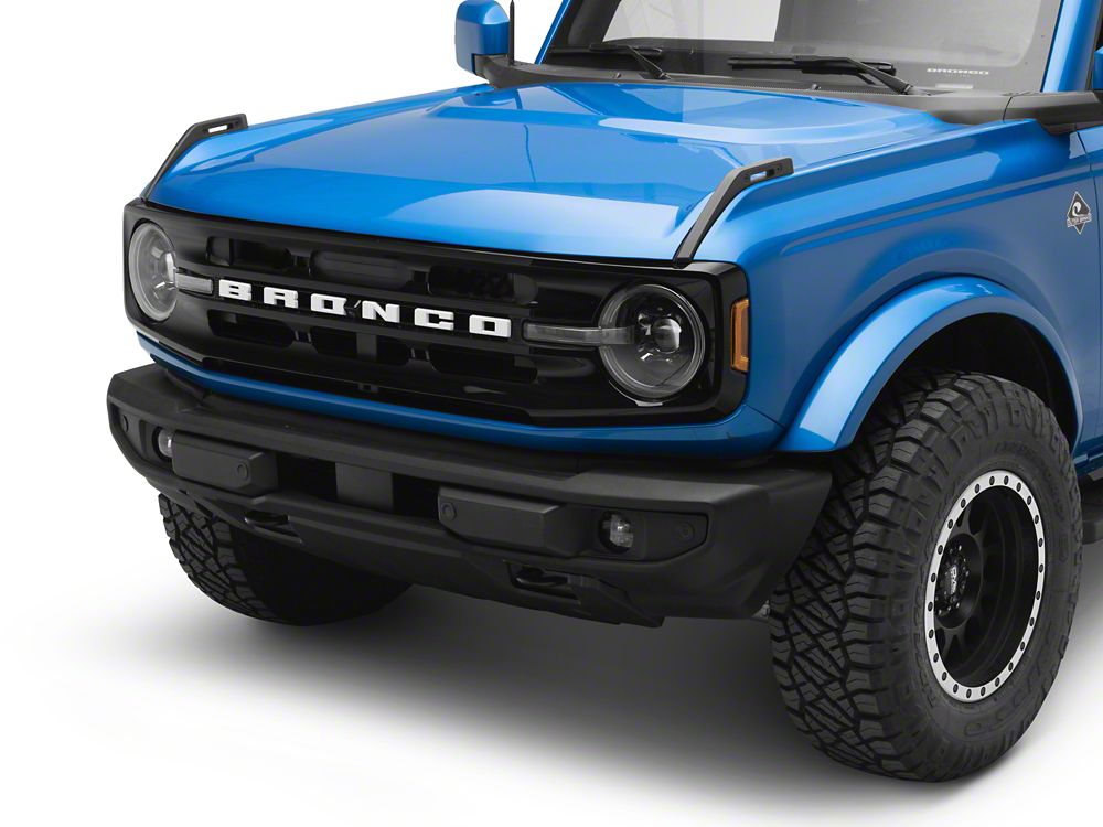 Raxiom LED Halo Headlights with White Backlight; Black Housing; Clear Lens (21-25 Bronco)