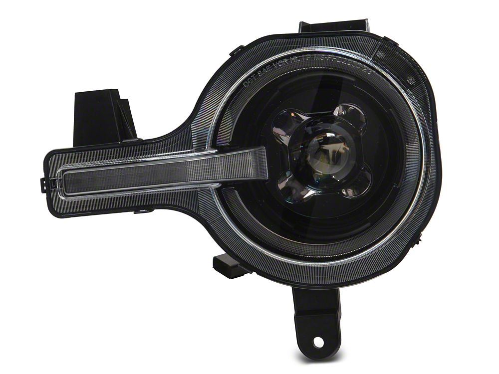 Raxiom LED Halo Headlights with Amber Backlight; Black Housing; Clear Lens (21-25 Bronco)