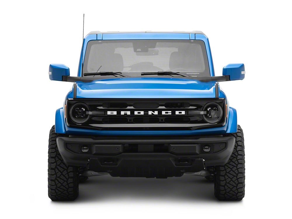 Raxiom LED Halo Headlights with Amber Backlight; Black Housing; Clear Lens (21-25 Bronco)