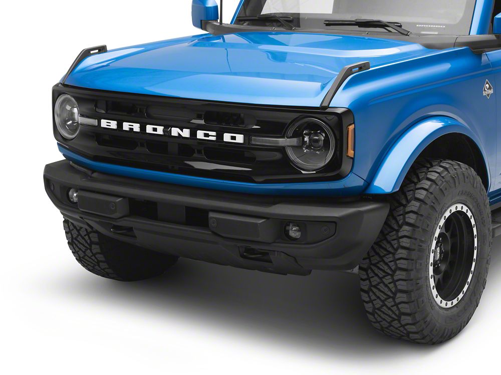 Raxiom LED Halo Headlights with Amber Backlight; Black Housing; Clear Lens (21-25 Bronco)