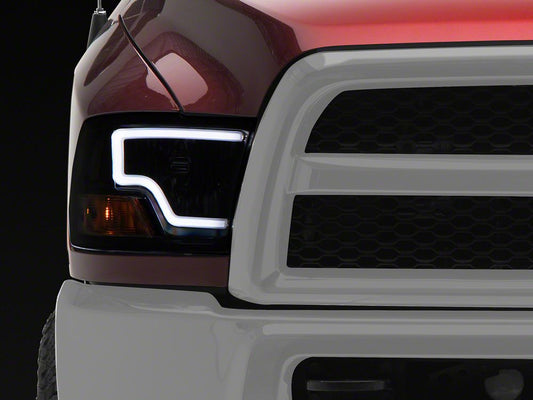 Raxiom LED Bar Headlights; Black Housing; Clear Lens (10-18 RAM 2500 w/ Factory Halogen Non-Projector Headlights)